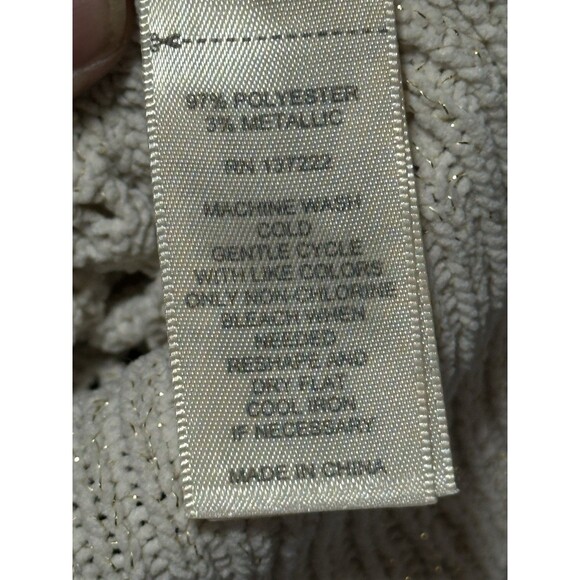 Greige Cream Open Knit Sweater Vest Size M - Picture 4 of 7